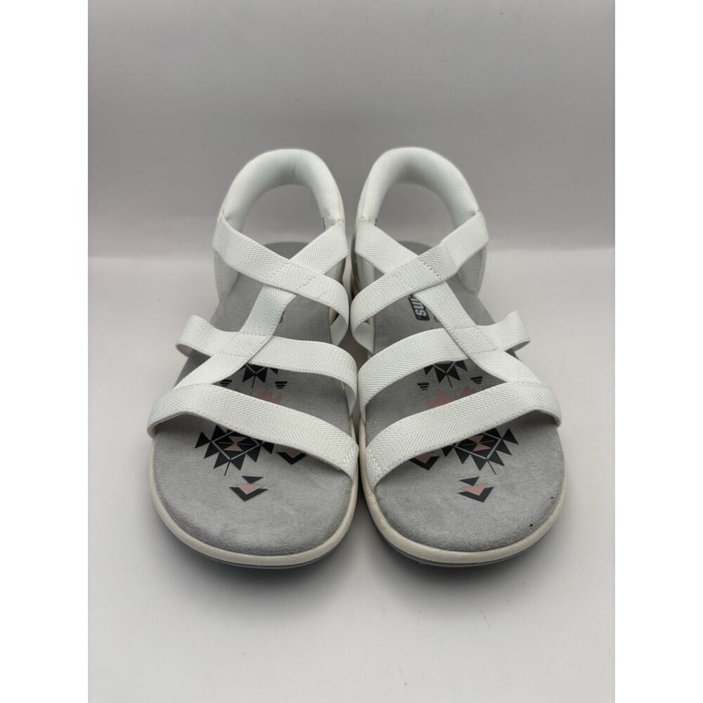 Skechers Reggae Hands Free Slip In White Sandals Women Size 7 - Picture 2 of 9